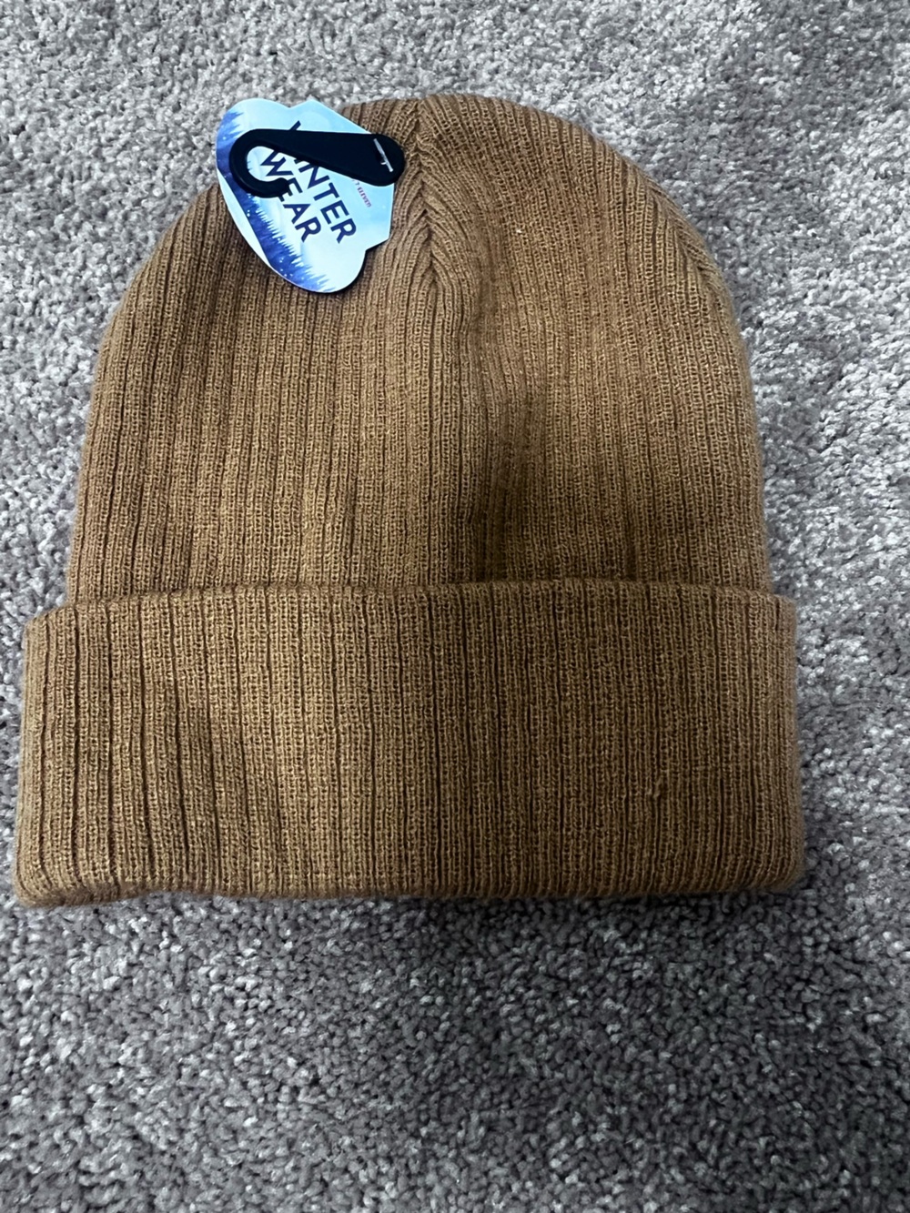 NEW tan unisex beanie one size